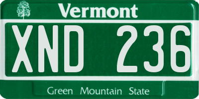 VT license plate XND236