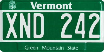 VT license plate XND242