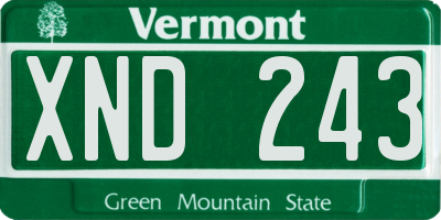 VT license plate XND243