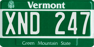VT license plate XND247