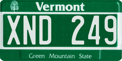 VT license plate XND249
