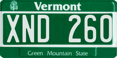 VT license plate XND260