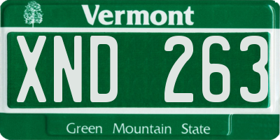 VT license plate XND263