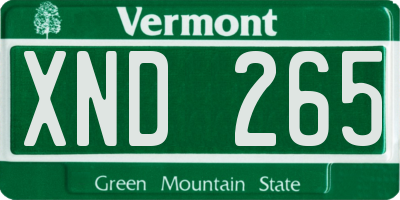 VT license plate XND265