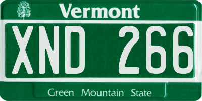 VT license plate XND266