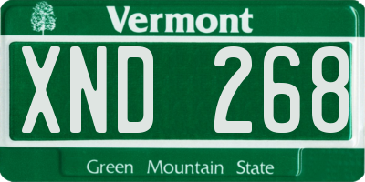 VT license plate XND268