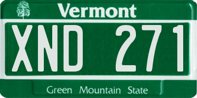VT license plate XND271