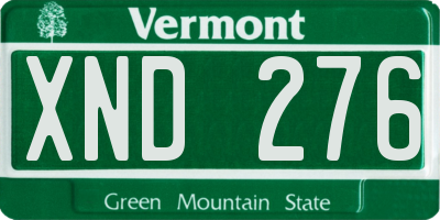 VT license plate XND276