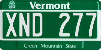 VT license plate XND277