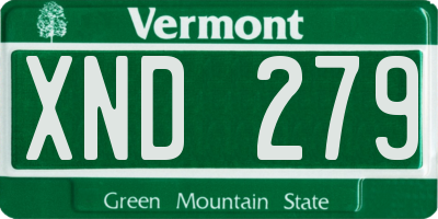 VT license plate XND279
