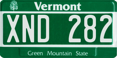 VT license plate XND282