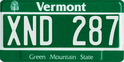 VT license plate XND287