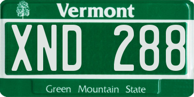 VT license plate XND288