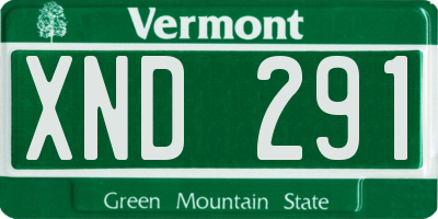 VT license plate XND291