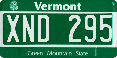 VT license plate XND295