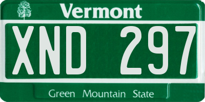 VT license plate XND297