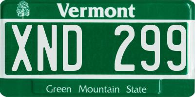 VT license plate XND299
