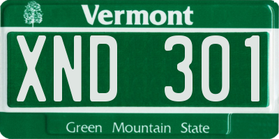 VT license plate XND301