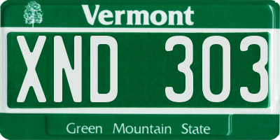 VT license plate XND303