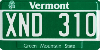 VT license plate XND310