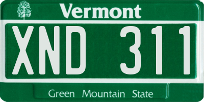 VT license plate XND311