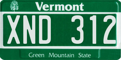 VT license plate XND312