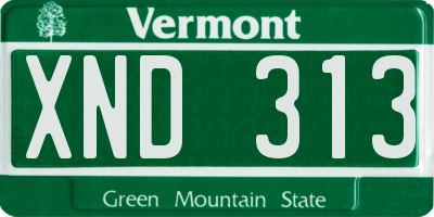 VT license plate XND313