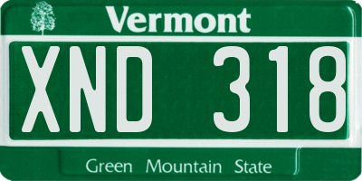 VT license plate XND318