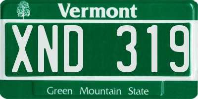VT license plate XND319