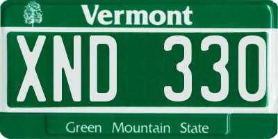 VT license plate XND330