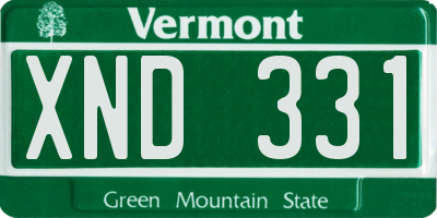 VT license plate XND331