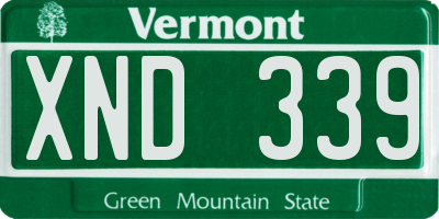 VT license plate XND339