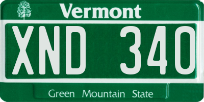 VT license plate XND340