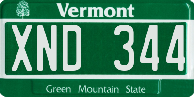 VT license plate XND344