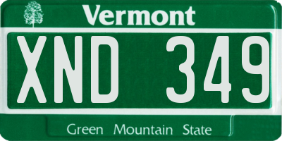 VT license plate XND349
