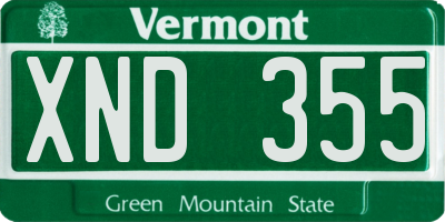 VT license plate XND355
