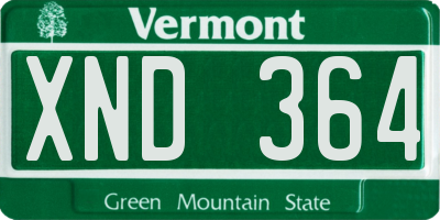VT license plate XND364
