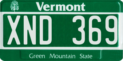 VT license plate XND369