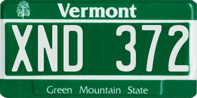 VT license plate XND372