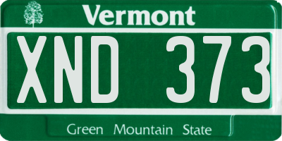 VT license plate XND373