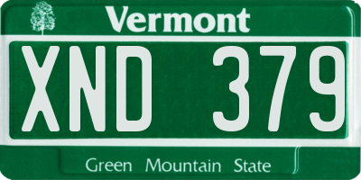 VT license plate XND379