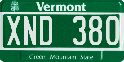VT license plate XND380