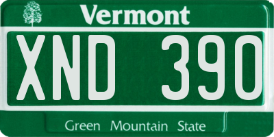 VT license plate XND390