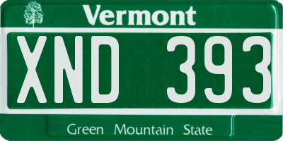 VT license plate XND393
