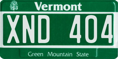 VT license plate XND404