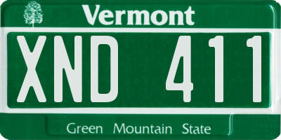 VT license plate XND411