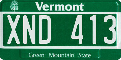 VT license plate XND413