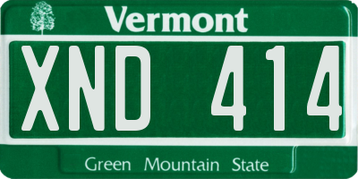 VT license plate XND414