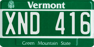 VT license plate XND416