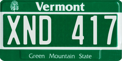VT license plate XND417